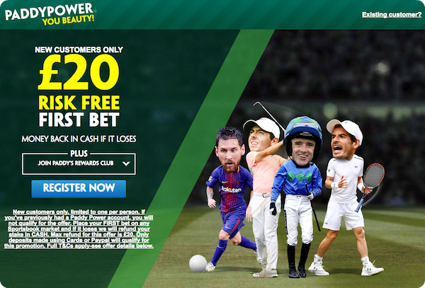 Paddy Power Free Bet - £20 Risk-Free Welcome Bonus