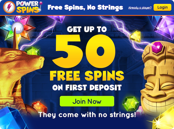 Power Spins Review - 50 Free Spins