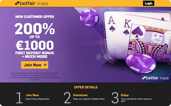Betfair Online Poker Review 2025 - 200% up to £1000