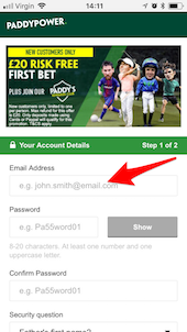 Step 3 - Complete the registration form