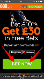 888Sport "Bet Now" - Step #2