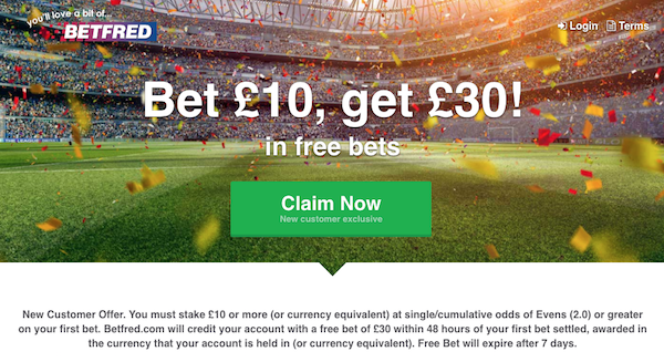 Betfred Free Bet Review - Bet £10 get £30