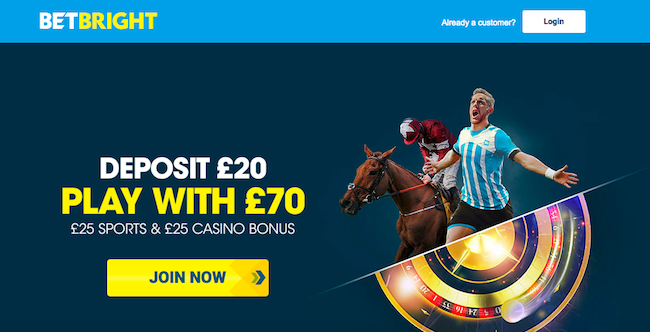 BetBright Free Bet Offer - Bet £20 Get £50 Free